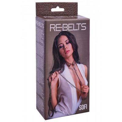 Коричневый поводок и чокер с кольцом Sofi Коричневый поводок и чокер с кольцом Sofi