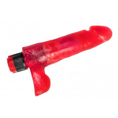 Красный гелевый вибратор №1 - 19 см. Красный гелевый вибратор №1 - 19 см.