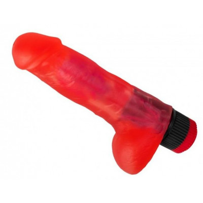 Красный гелевый вибратор №5 - 16 см. Красный гелевый вибратор №5 - 16 см.