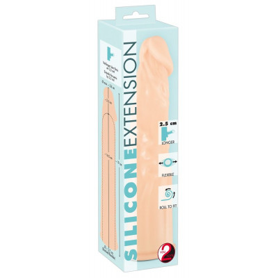 Телесная насадка-удлинитель Silicone Extension - 19 см. Телесная насадка-удлинитель Silicone Extension - 19 см.
