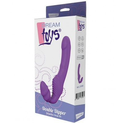 Фиолетовый безремневой вибрострапон DOUBLE DIPPER Фиолетовый безремневой вибрострапон DOUBLE DIPPER