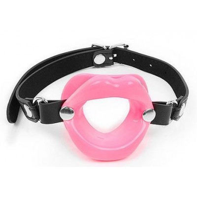 Розовый кляп-губки на черном ремешке Розовый кляп-губки на черном ремешке