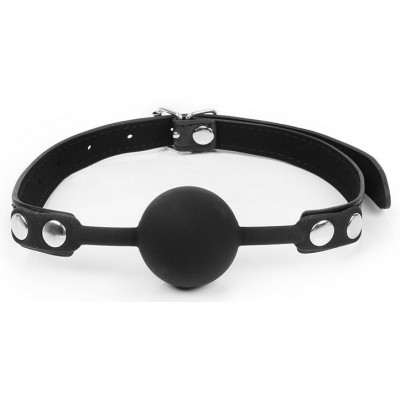 Черный кляп-шарик с регулируемым ремешком Черный кляп-шарик с регулируемым ремешком