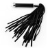 Черная многохвостая плетка с круглой ручкой с шариком на конце - 39 см. Черная многохвостая плетка с круглой ручкой с шариком на конце - 39 см.