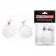 Зажимы для сосков с белым пушком