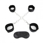 Комплект из 4 чёрных манжет и крестообразного соединителя