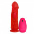 Розовый вибромассажер №27 с проводным пультом - 19,5 см. Розовый вибромассажер №27 с проводным пультом - 19,5 см.