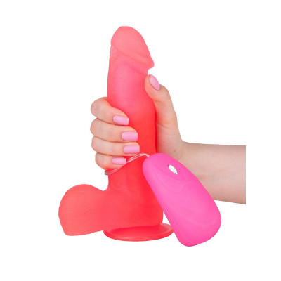 Розовый гелевый вибратор на присоске - 19 см. Розовый гелевый вибратор на присоске - 19 см.