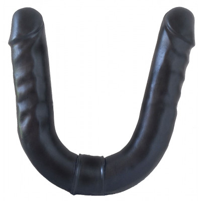 Черный двусторонний фаллоимитатор - 44 см. Черный двусторонний фаллоимитатор - 44 см.