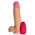 Телесный реалистичный вибратор №63 с проводным пультом - 19 см. Телесный реалистичный вибратор №63 с проводным пультом - 19 см.