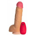 Телесный реалистичный вибратор №64 с проводным пультом - 20 см. Телесный реалистичный вибратор №64 с проводным пультом - 20 см.