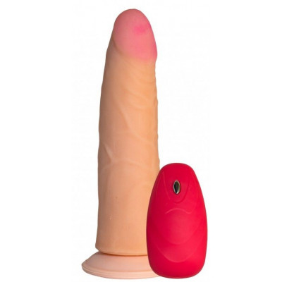Телесный реалистичный вибратор №68 с проводным пультом - 18 см. Телесный реалистичный вибратор №68 с проводным пультом - 18 см.