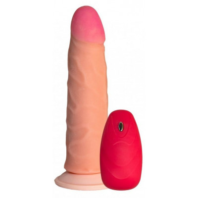 Телесный реалистичный вибратор №69 с проводным пультом - 17 см. Телесный реалистичный вибратор №69 с проводным пультом - 17 см.
