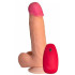Телесный реалистичный вибратор №70 с пультом - 17 см. Телесный реалистичный вибратор №70 с пультом - 17 см.