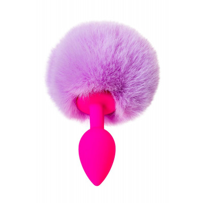 Розовая анальная втулка Sweet bunny с сиреневым пушистым хвостиком Розовая анальная втулка Sweet bunny с сиреневым пушистым хвостиком