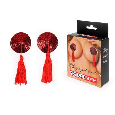 Красные круглые пэстисы с кисточками Красные круглые пэстисы с кисточками