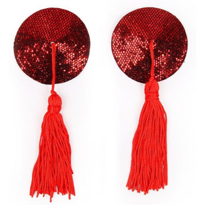 Красные круглые пэстисы с кисточками Красные круглые пэстисы с кисточками