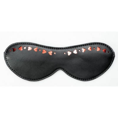 Черная маска на глаза с маленькими сердечками Черная маска на глаза с маленькими сердечками
