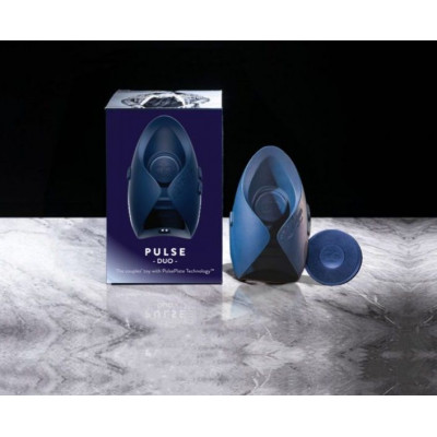 Синий инновационный мужской вибратор PULSE DUO Синий инновационный мужской вибратор PULSE DUO