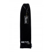 Серебристая металлическая анальная втулка с хвостом чернобурой лисы - размер M