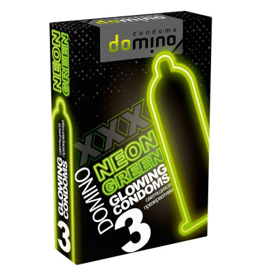 Презервативы DOMINO Neon Green со светящимся в темноте кончиком - 3 шт. Презервативы DOMINO Neon Green со светящимся в темноте кончиком - 3 шт.