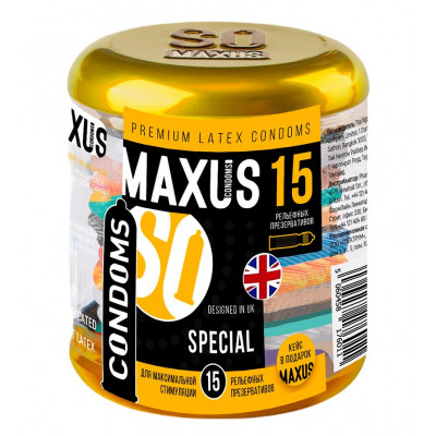 Презервативы с точками и рёбрами MAXUS Special - 15 шт. Презервативы с точками и рёбрами MAXUS Special - 15 шт.