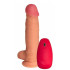 Телесный реалистичный вибратор №71 с проводным пультом - 17,5 см. Телесный реалистичный вибратор №71 с проводным пультом - 17,5 см.