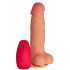 Телесный реалистичный вибратор №71 с проводным пультом - 17,5 см. Телесный реалистичный вибратор №71 с проводным пультом - 17,5 см.