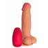 Телесный реалистичный вибратор №72 с проводным пультом - 17,5 см. Телесный реалистичный вибратор №72 с проводным пультом - 17,5 см.