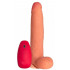 Телесный реалистичный вибратор №74 с проводным пультом - 22,5 см. Телесный реалистичный вибратор №74 с проводным пультом - 22,5 см.