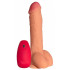 Телесный реалистичный вибратор №75 с проводным пультом - 23,5 см. Телесный реалистичный вибратор №75 с проводным пультом - 23,5 см.