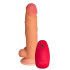 Телесный реалистичный вибратор №76 с проводным пультом - 17 см. Телесный реалистичный вибратор №76 с проводным пультом - 17 см.