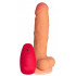 Телесный реалистичный вибратор №76 с проводным пультом - 17 см. Телесный реалистичный вибратор №76 с проводным пультом - 17 см.