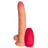 Телесный реалистичный вибратор №77 с проводным пультом - 20 см. Телесный реалистичный вибратор №77 с проводным пультом - 20 см.