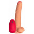 Телесный реалистичный вибратор №77 с проводным пультом - 20 см. Телесный реалистичный вибратор №77 с проводным пультом - 20 см.