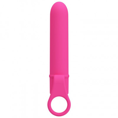 Розовый мини-вибромассажер с кольцом Ladon - 13,5 см. Розовый мини-вибромассажер с кольцом Ladon - 13,5 см.