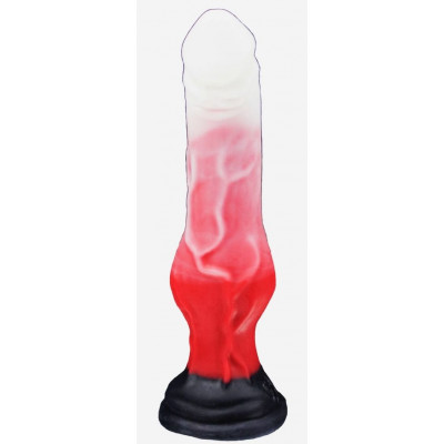 Бело-красный фаллоимитатор Оборотень mini - 20,5 см. Бело-красный фаллоимитатор Оборотень mini - 20,5 см.