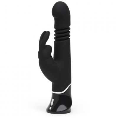 Черный хай-тек вибратор Greedy Girl Thrusting Rabbit Vibrator - 22,8 см. Черный хай-тек вибратор Greedy Girl Thrusting Rabbit Vibrator - 22,8 см.