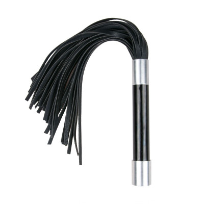 Черная плеть Easytoys Flogger With Metal Grip - 38 см. Черная плеть Easytoys Flogger With Metal Grip - 38 см.