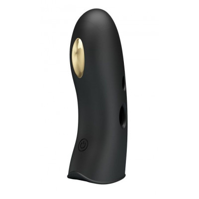 Черная вибронасадка на палец с электростимуляцией Marico Черная вибронасадка на палец с электростимуляцией Marico