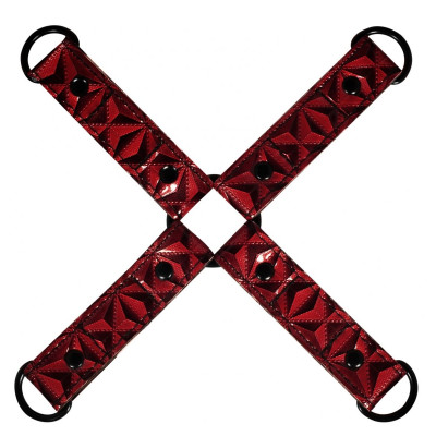 Красно-черные наручники и наножники Luxury Hogtie Красно-черные наручники и наножники Luxury Hogtie