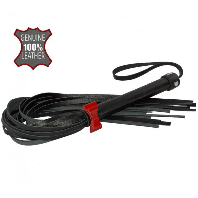 Черная многохвостовая плеть с красным бантиком - 55 см. Черная многохвостовая плеть с красным бантиком - 55 см.