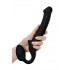 Черный безремневой страпон Silicone Bendable Strap-On - size M Черный безремневой страпон Silicone Bendable Strap-On - size M