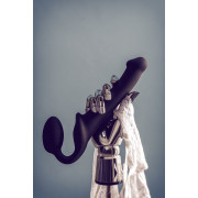 Черный безремневой страпон Silicone Bendable Strap-On - size M