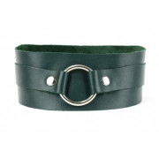 Изумрудный широкий ошейник с кольцом Collar Emerald