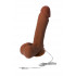 Коричневый вибратор-реалистик на присоске с пультом ДУ - 21 см. Коричневый вибратор-реалистик на присоске с пультом ДУ - 21 см.