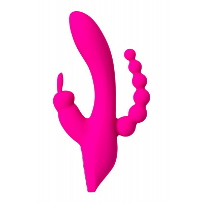 Ярко-розовый тройной вибростимулятор SPANKY - 21 см. Ярко-розовый тройной вибростимулятор SPANKY - 21 см.