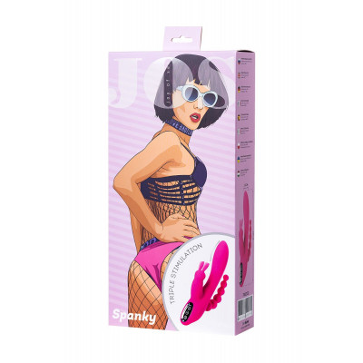 Ярко-розовый тройной вибростимулятор SPANKY - 21 см. Ярко-розовый тройной вибростимулятор SPANKY - 21 см.