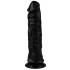 Черный реалистичный вибромассажер №9 с проводным пультом - 19,5 см. Черный реалистичный вибромассажер №9 с проводным пультом - 19,5 см.