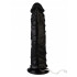 Черный реалистичный вибромассажер №9 с проводным пультом - 19,5 см. Черный реалистичный вибромассажер №9 с проводным пультом - 19,5 см.